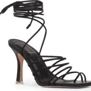BLACK SUEDE STUDIO franca Heel Black Strappy Sexy Sandals